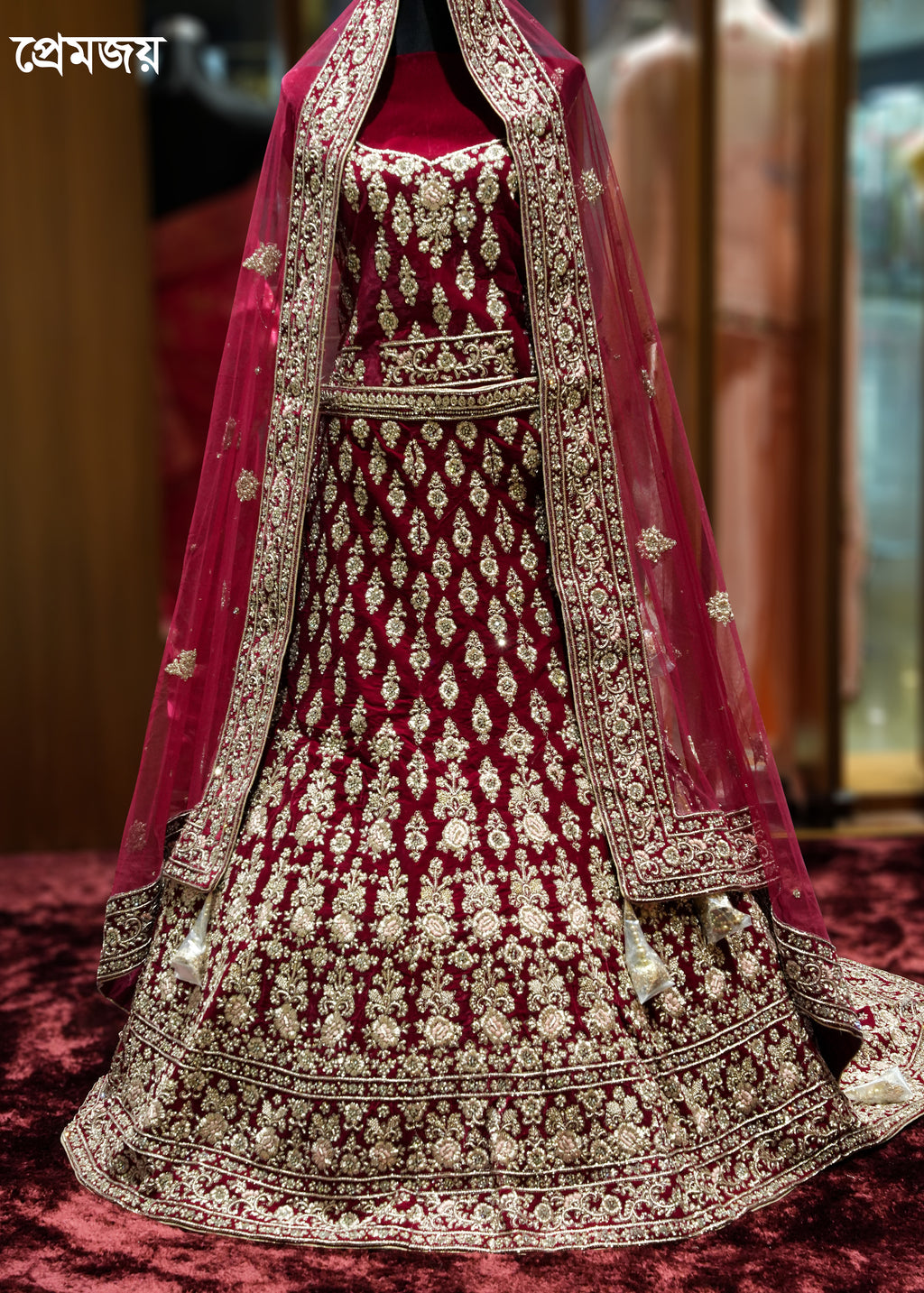 🔥 Flat 70% – 80% OFF - Luxury Zardosi Work Bridal Lehenga | D49