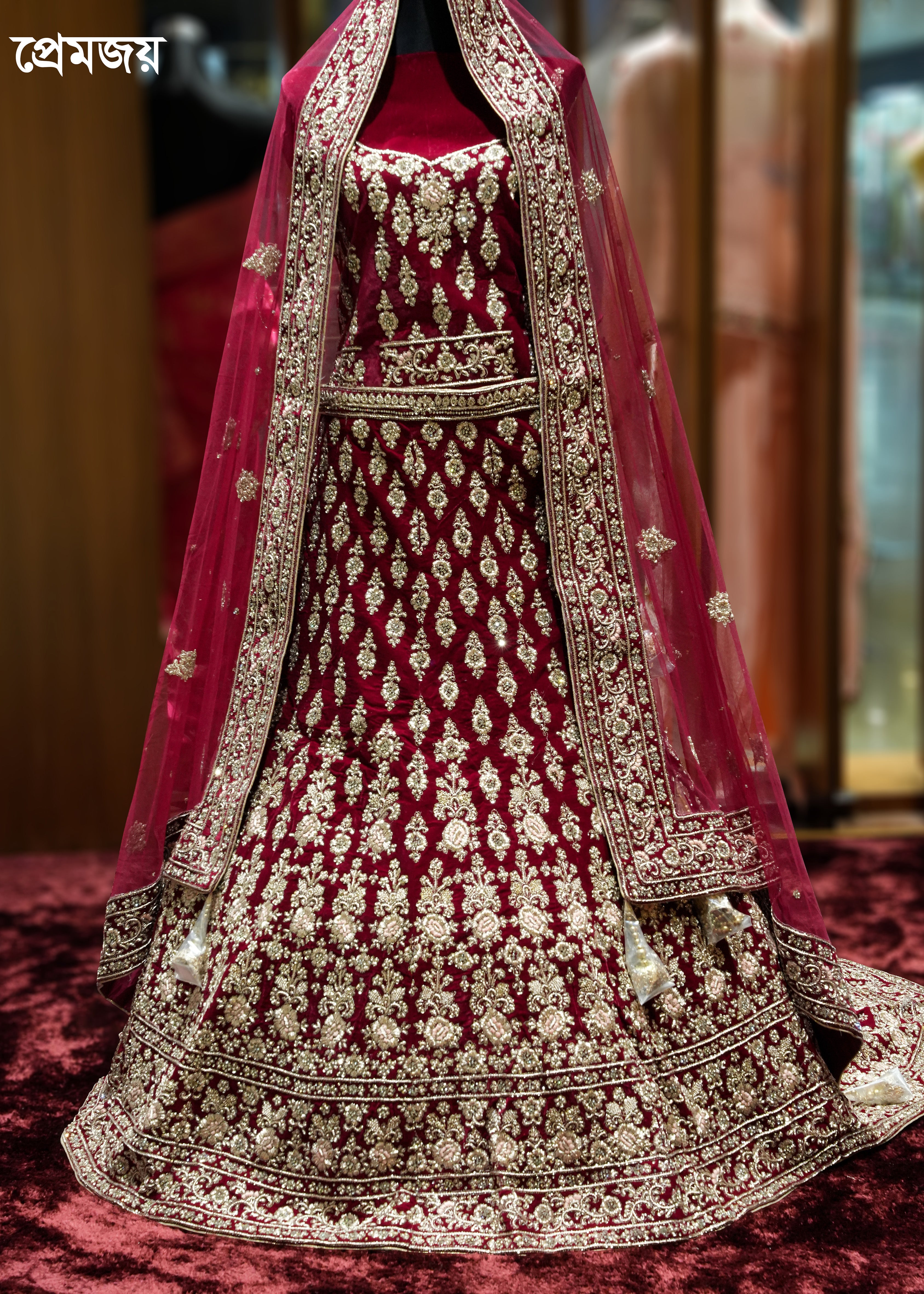 🔥 Flat 70% – 80% OFF - Luxury Zardosi Work Bridal Lehenga | D49