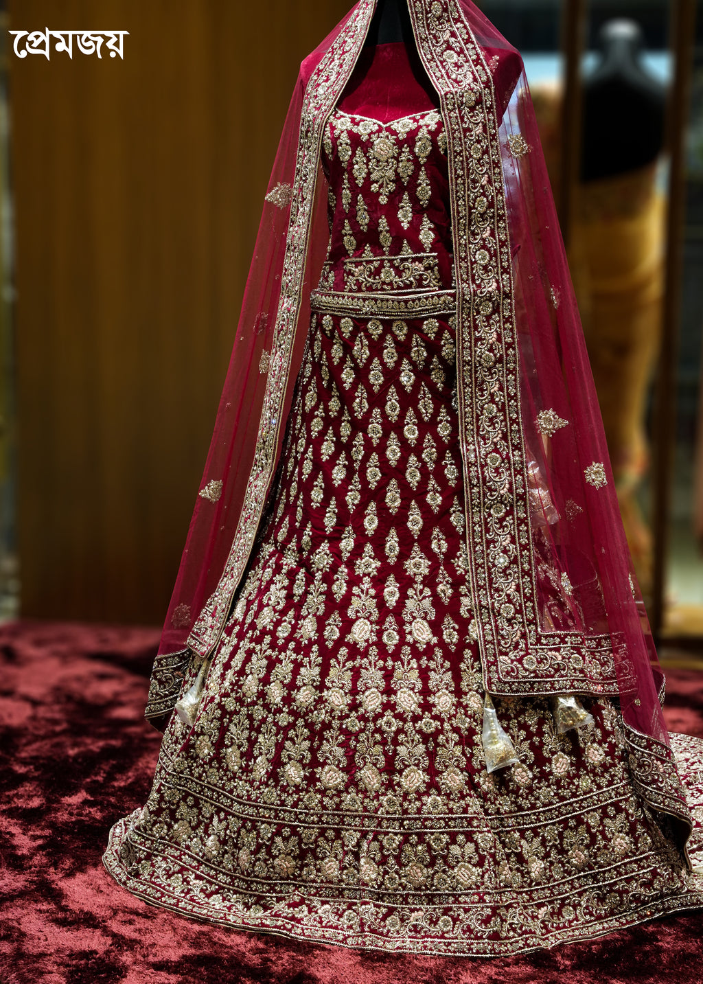 🔥 Flat 70% – 80% OFF - Luxury Zardosi Work Bridal Lehenga | D49