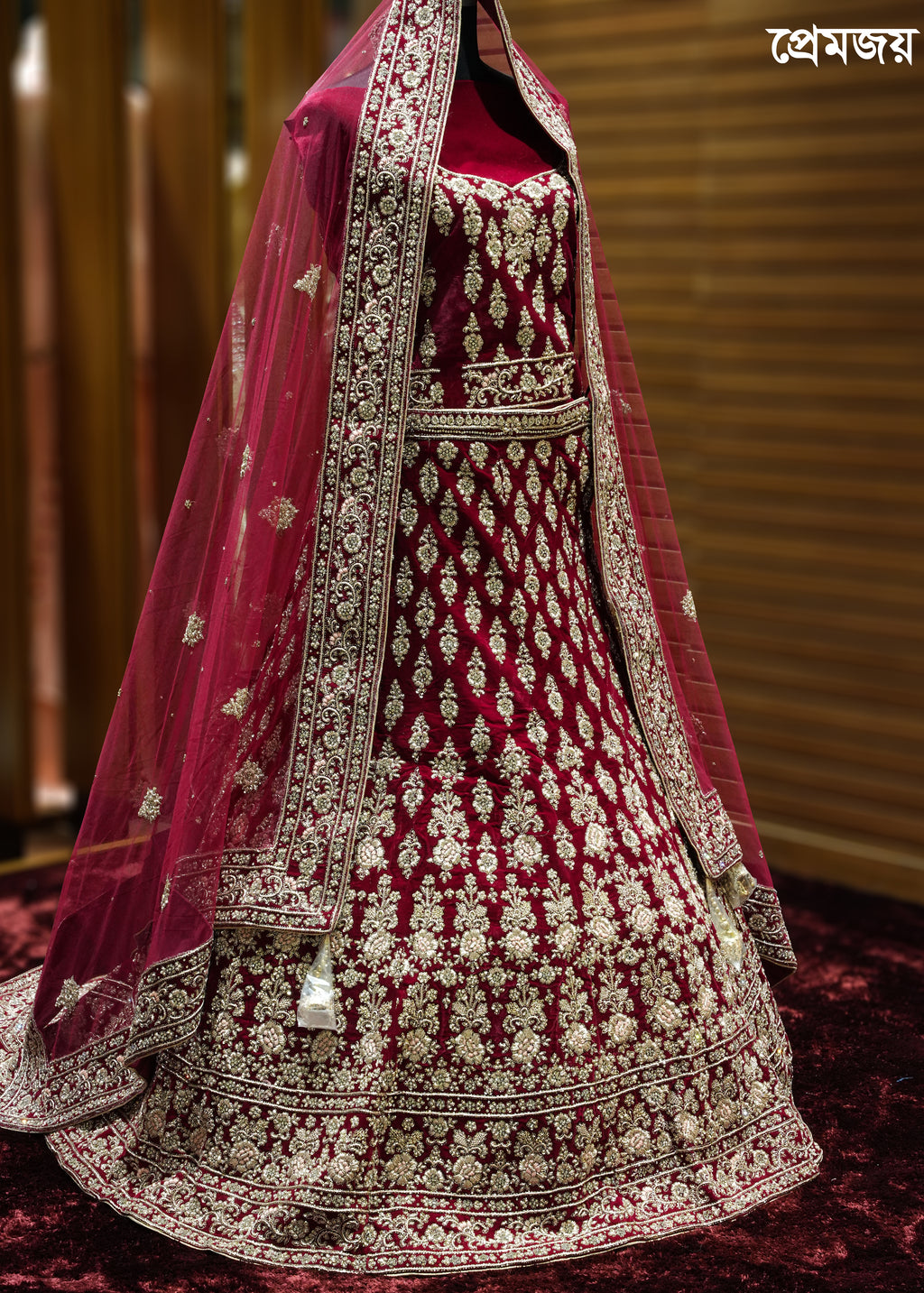 🔥 Flat 70% – 80% OFF - Luxury Zardosi Work Bridal Lehenga | D49