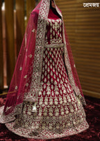 🔥 Flat 70% – 80% OFF - Luxury Zardosi Work Bridal Lehenga | D49