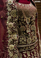 🔥 Flat 70% – 80% OFF - Luxury Zardosi Work Bridal Lehenga | D45