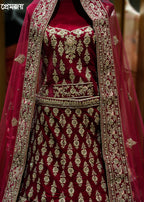 🔥 Flat 70% – 80% OFF - Luxury Zardosi Work Bridal Lehenga | D49