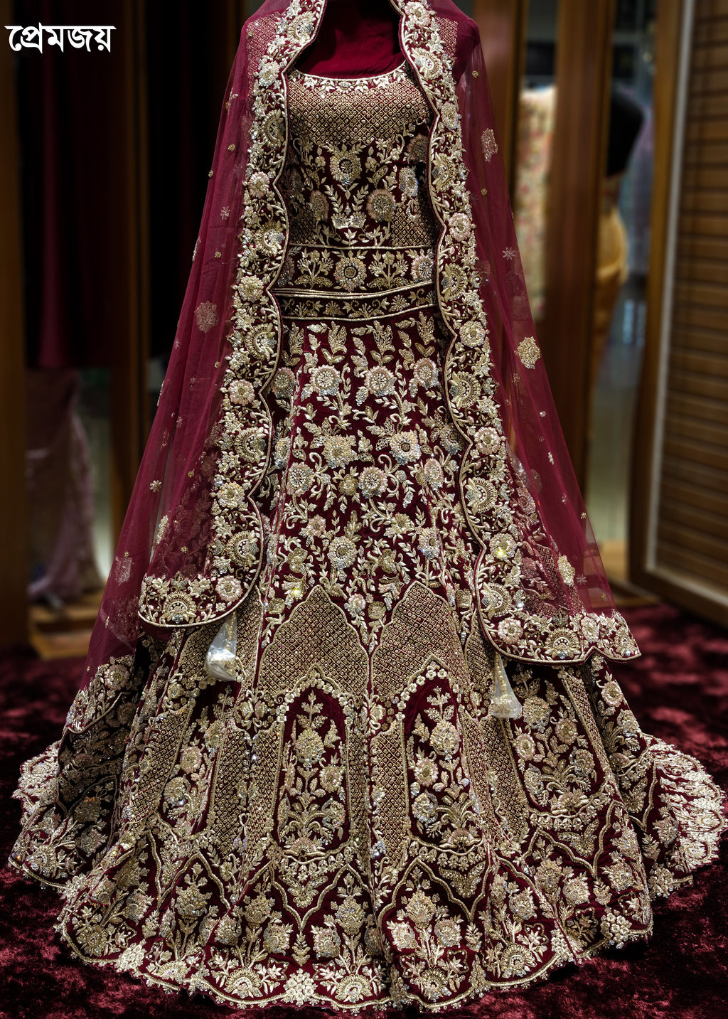 🔥 Flat 70% – 80% OFF - Luxury Zardosi Work Bridal Lehenga | D45