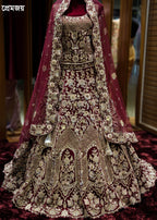 🔥 Flat 70% – 80% OFF - Luxury Zardosi Work Bridal Lehenga | D45