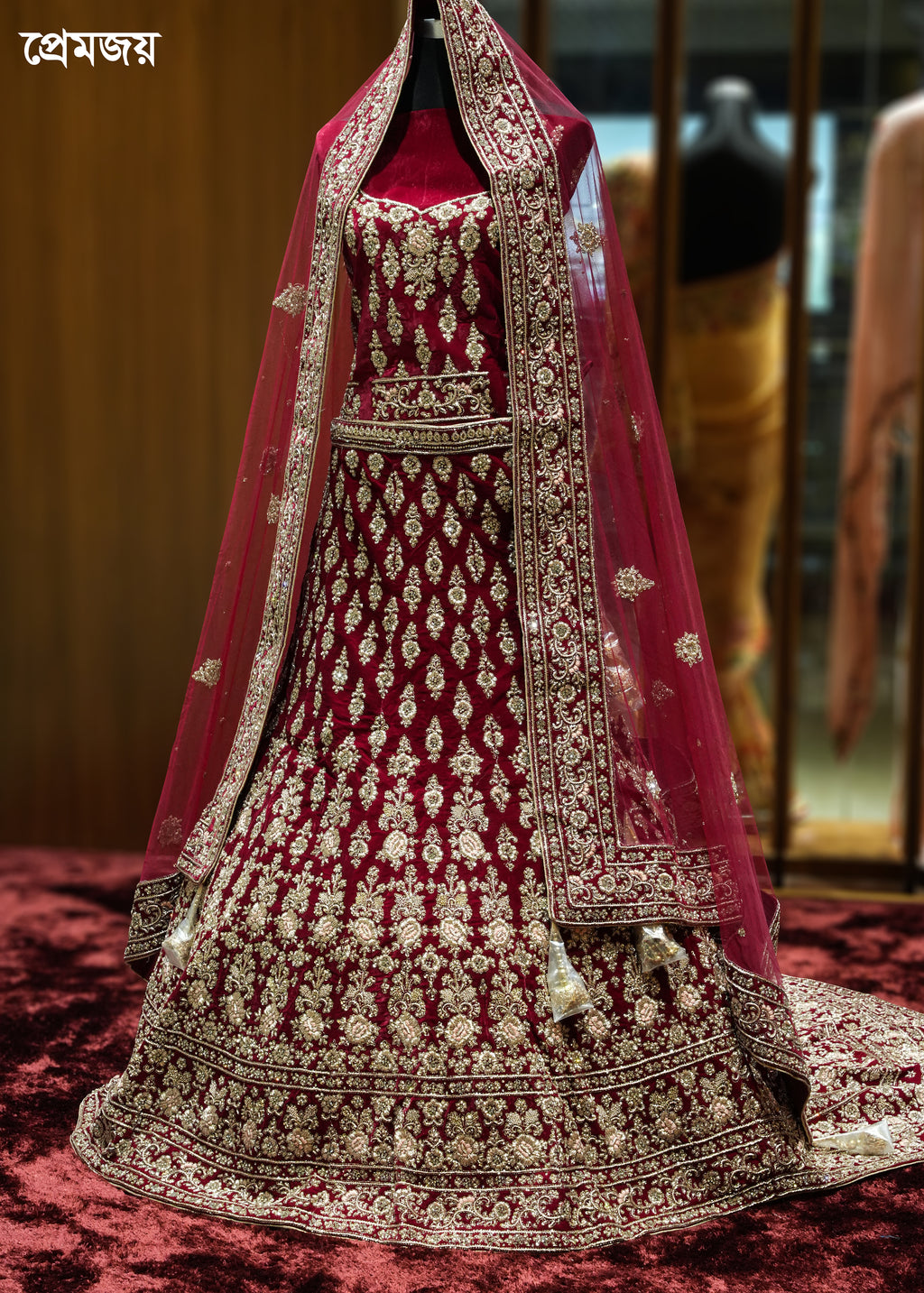 🔥 Flat 70% – 80% OFF - Luxury Zardosi Work Bridal Lehenga | D49