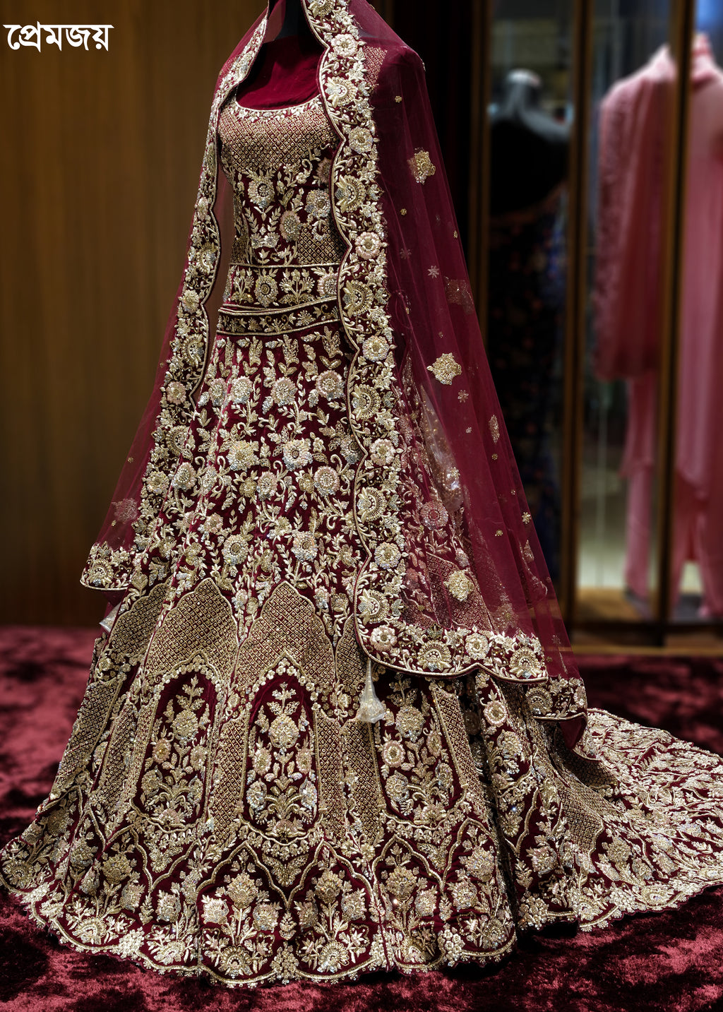 🔥 Flat 70% – 80% OFF - Luxury Zardosi Work Bridal Lehenga | D45