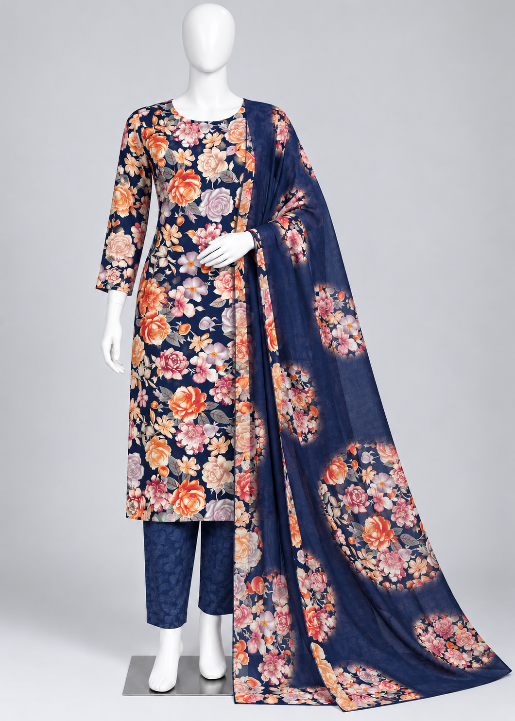🔥 OFFER PRICE | Crepe Silk Unstitched Three Piece | D134