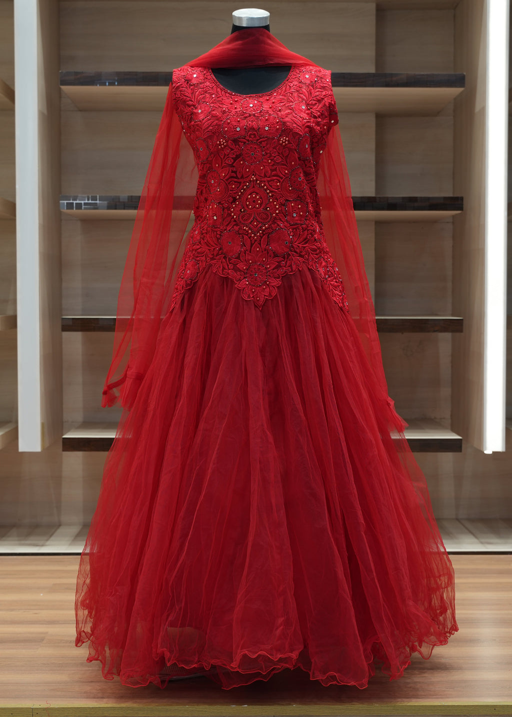 🔥 Flat 70% – 80% Discount - Party Gown with Orna, Sleeve | D1