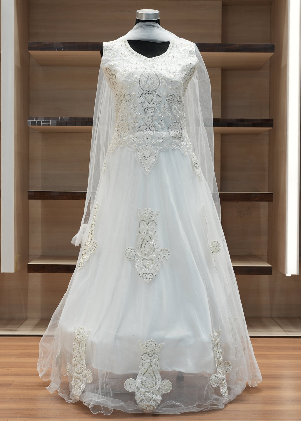 🔥 Flat 70% – 80% Discount - Party Gown with Orna, Sleeve | D2