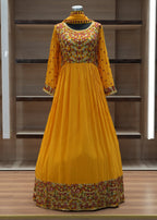 🔥 Flat 70% – 80% Discount - Party Gown with Orna, Sleeve | D5