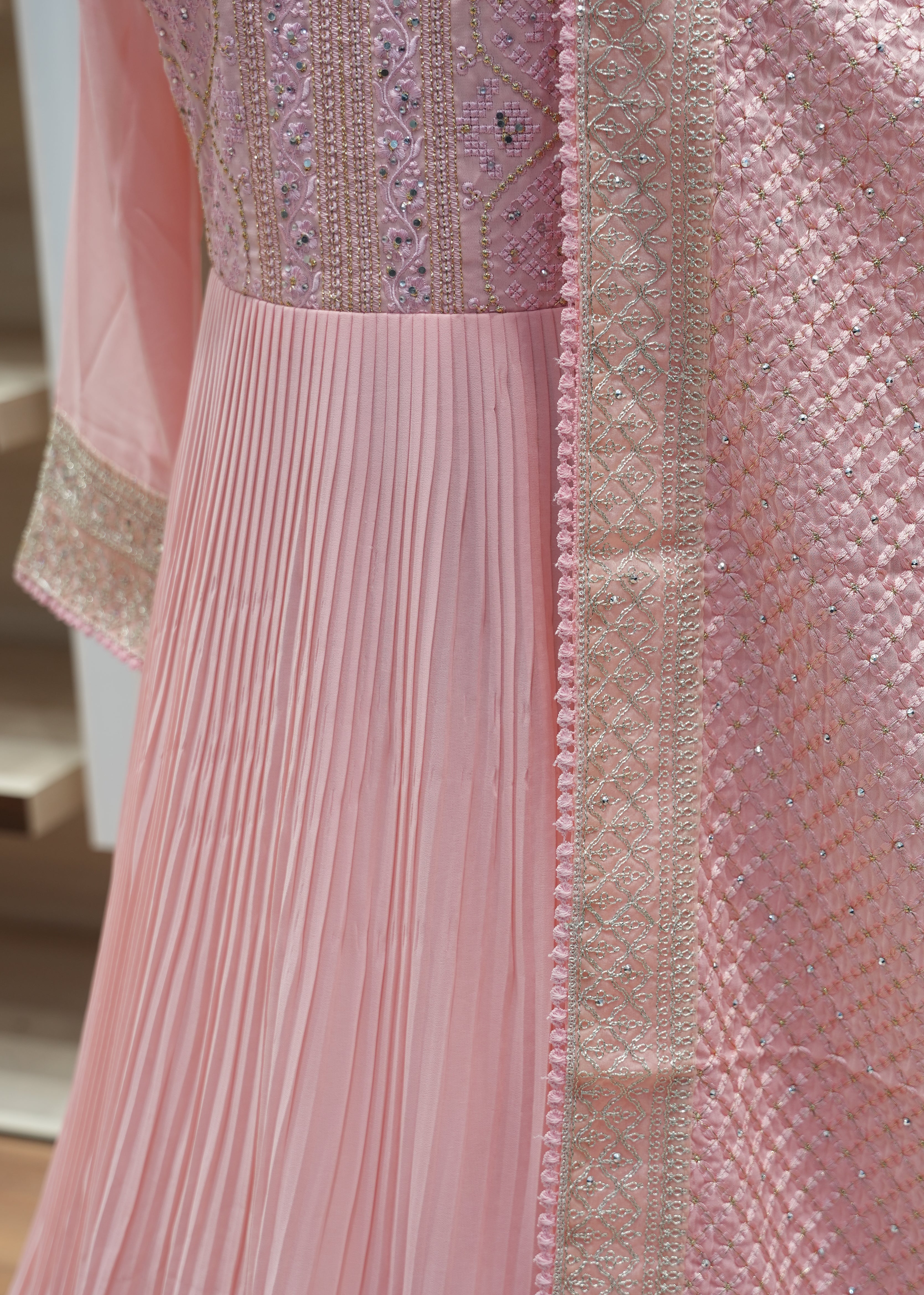 🔥 Flat 70% – 80% Discount - Party Gown with Orna, Sleeve | D13