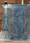 Decorative fabric with floral patterns on a wooden stand