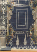 Decorative tablecloth with intricate patterns on a wooden surface