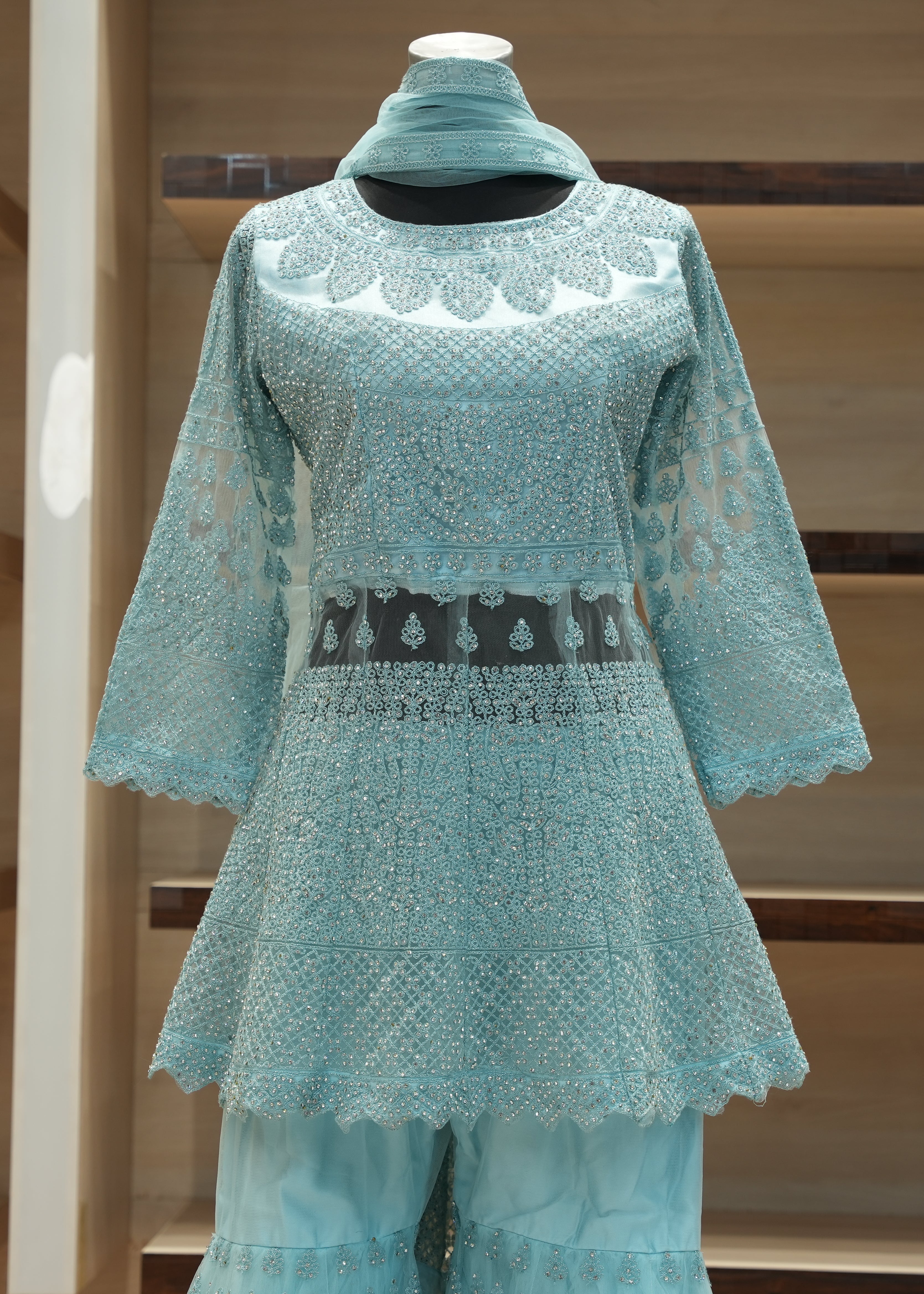 🔥 Flat 50% Discount - Designer Gharara with Orna | D104