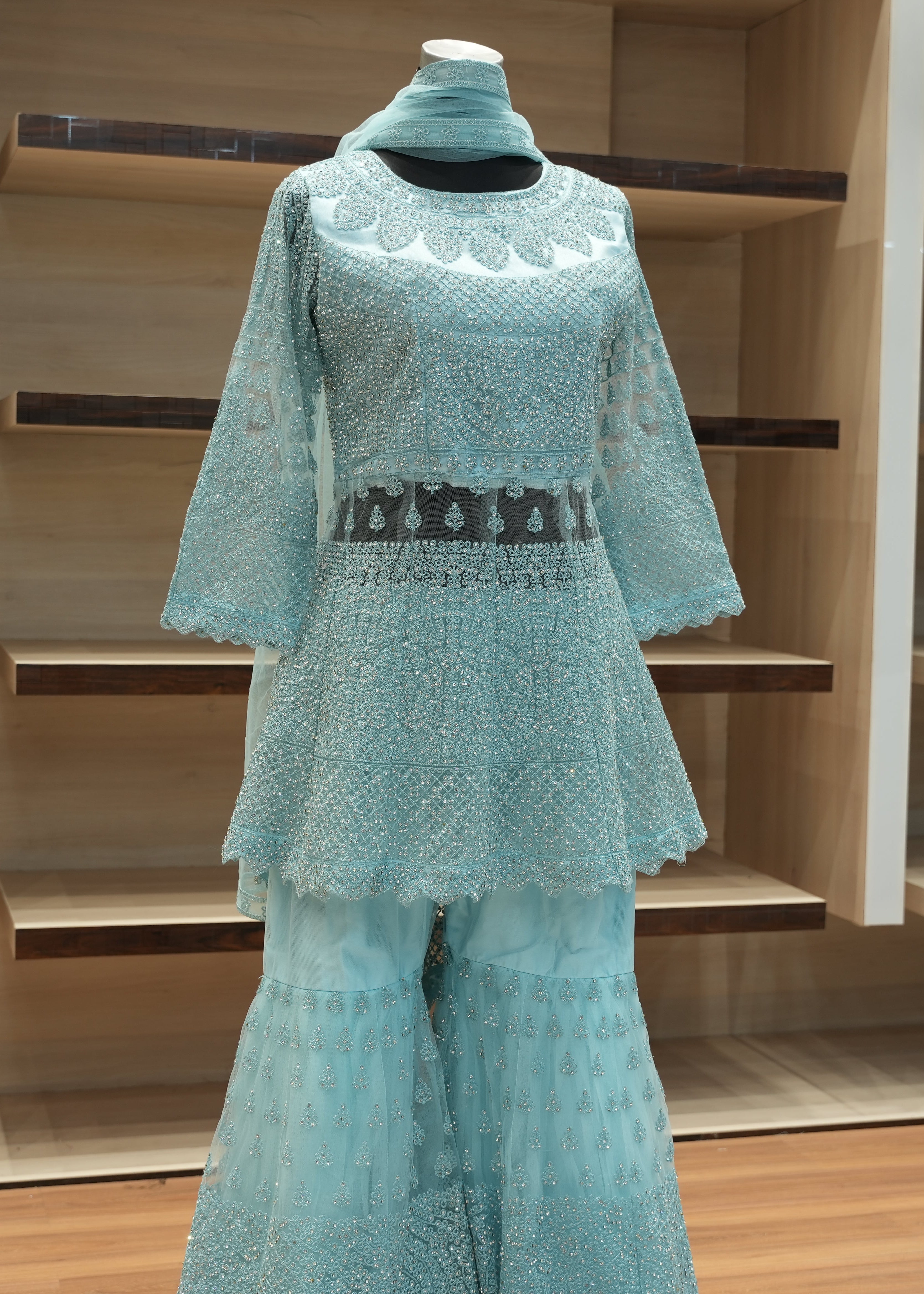 🔥 Flat 50% Discount - Designer Gharara with Orna | D104