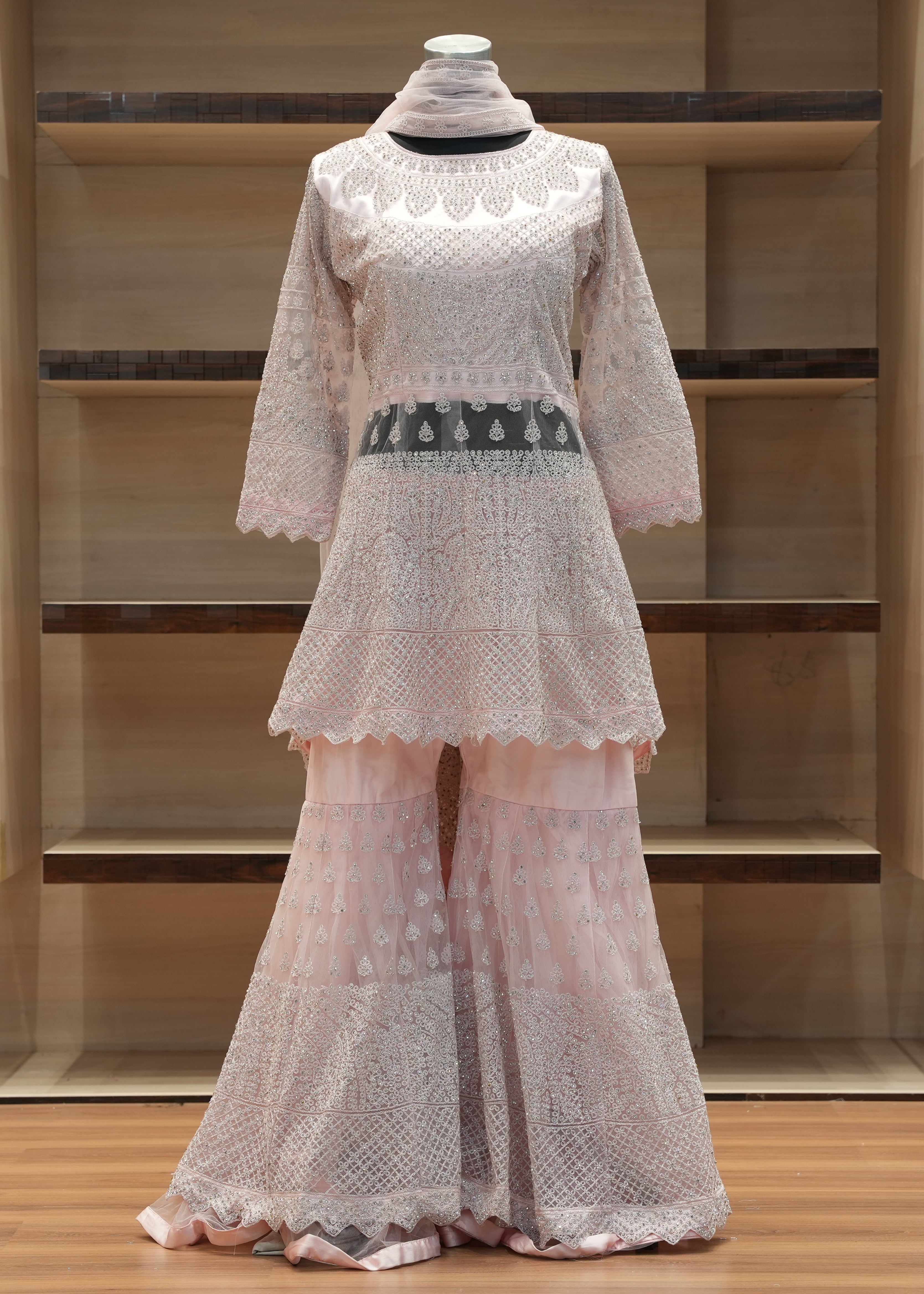 🔥 Flat 50% Discount - Designer Gharara with Orna | D105