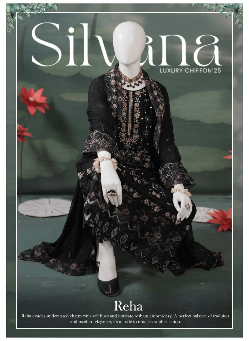 Silvana Luxury Chiffon Salwar Kameez - Reha by Guzel